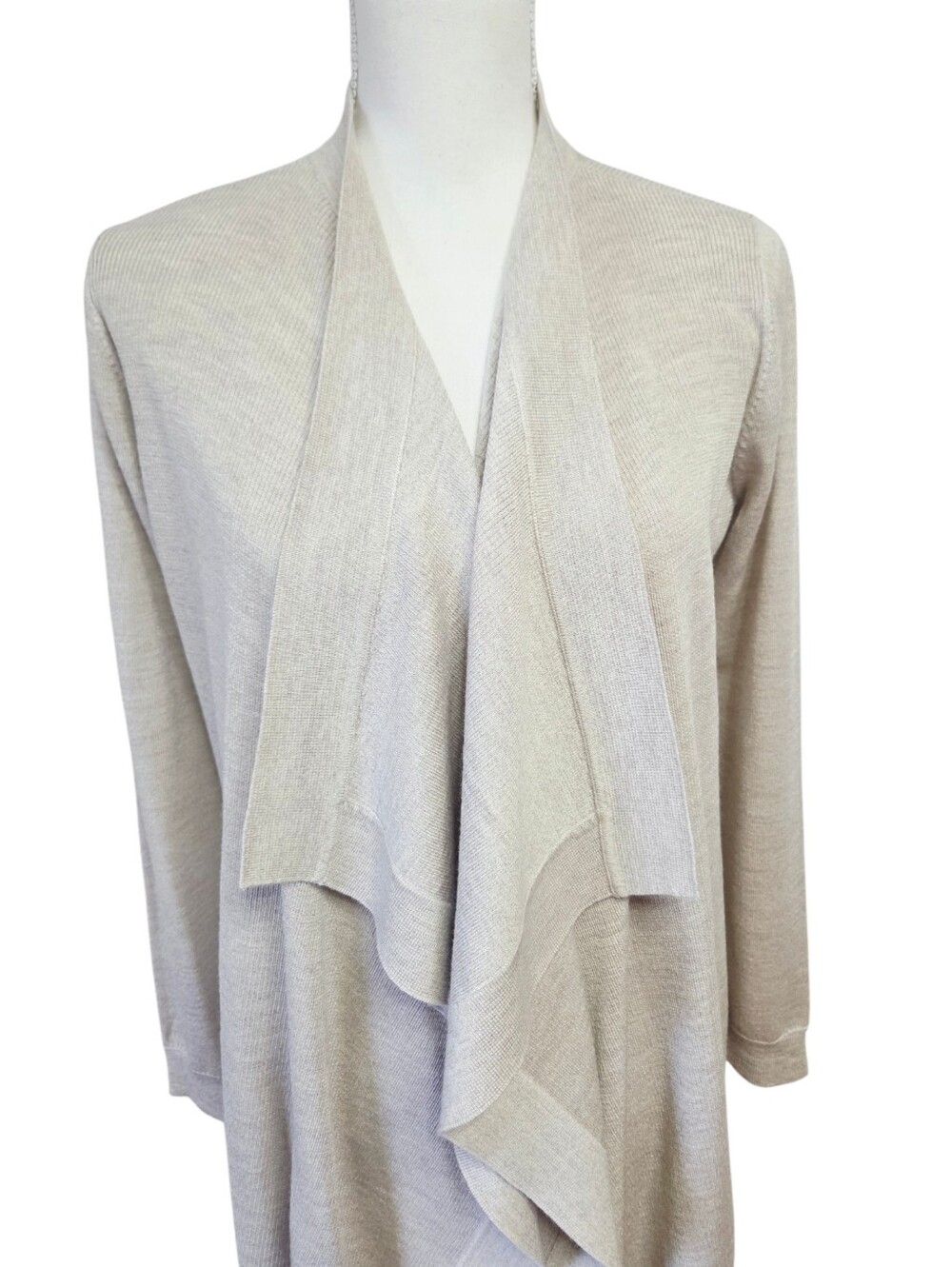Theory Winxie Merino Wool Waterfall Cardigan Taupe Marl Small NWT - Picture 3 of 8